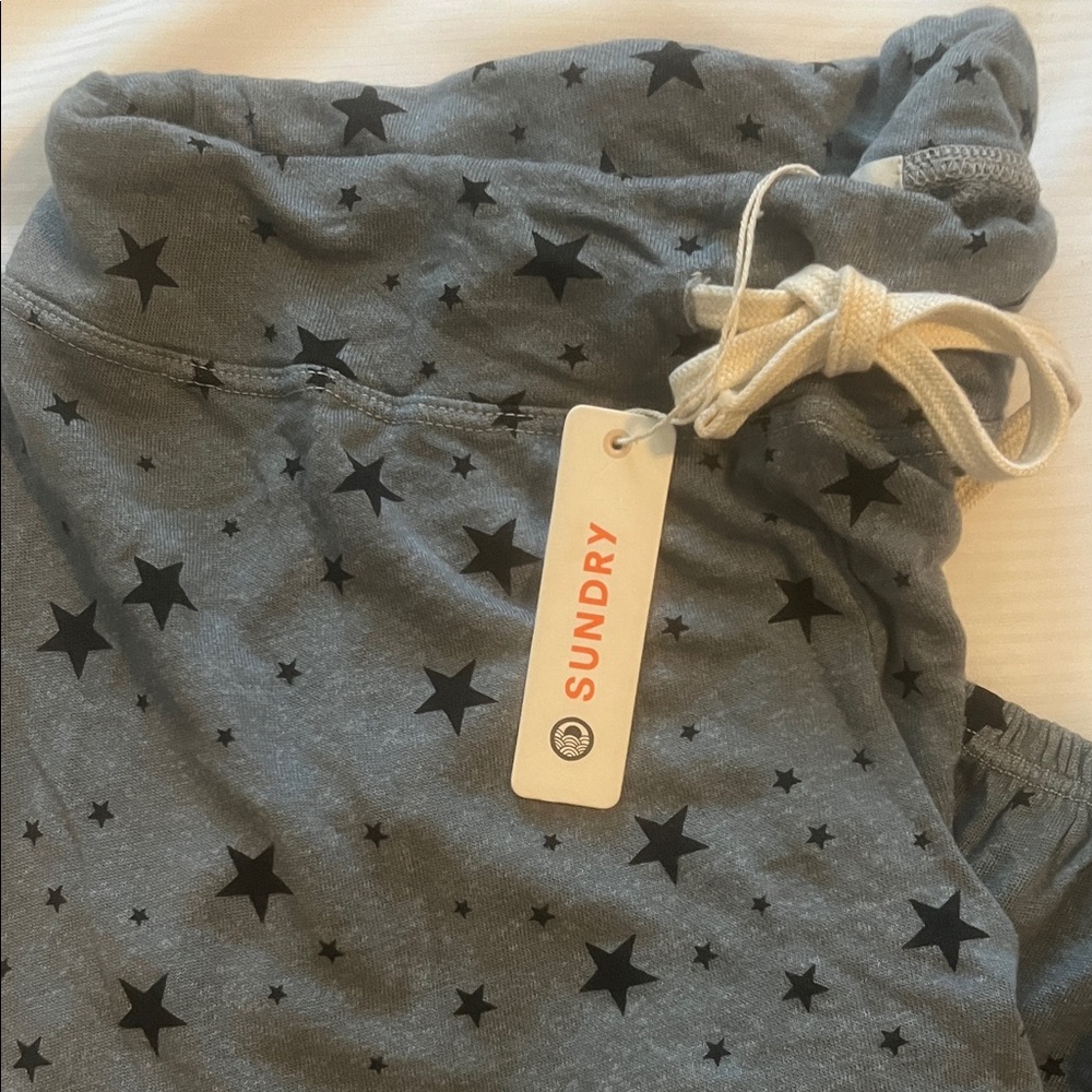 Sundry Charcoal Star Patterned Joggers